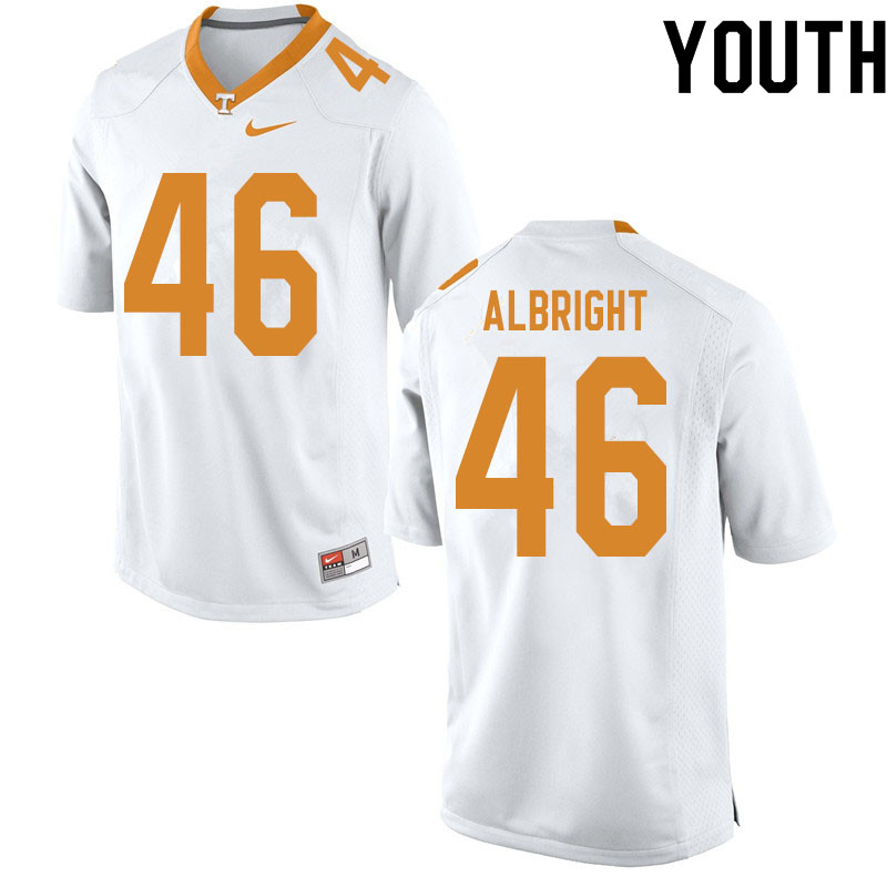 Youth #46 Will Albright Tennessee Volunteers College Football Jerseys Sale-White